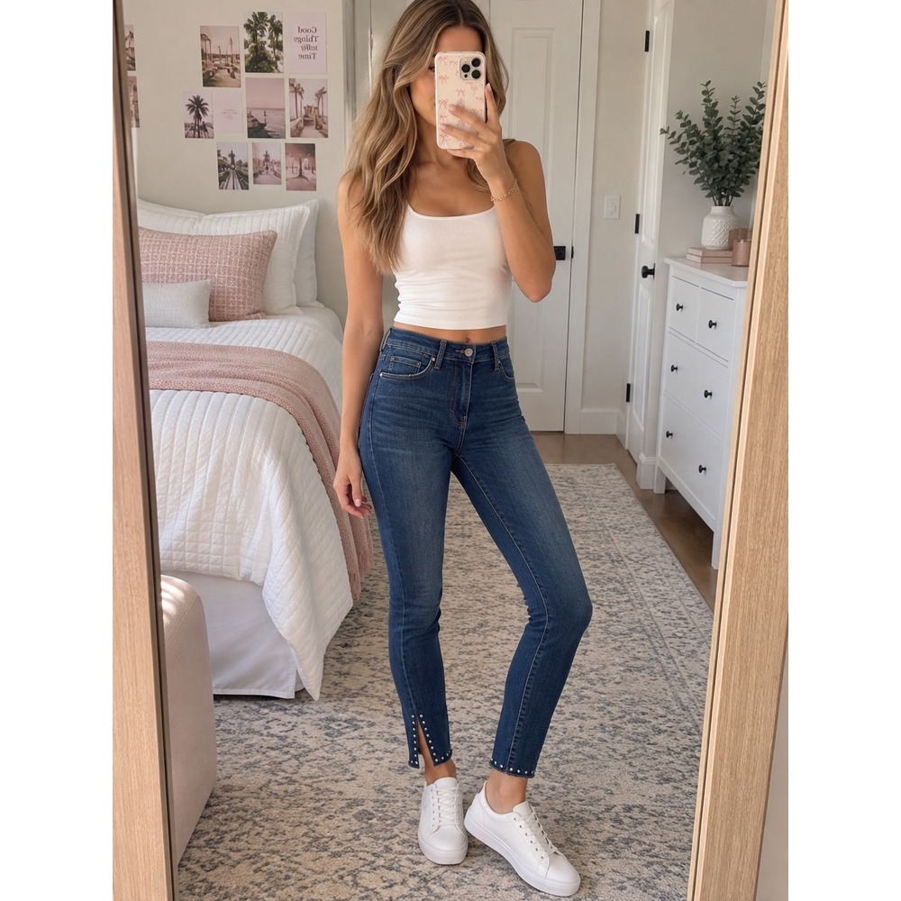 Citizens of Humanity Rocket Skinny Jeans Women's 27 High Rise Slit Ankle Dark